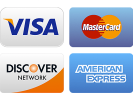 Visa, Mastercard, Discover and American Express